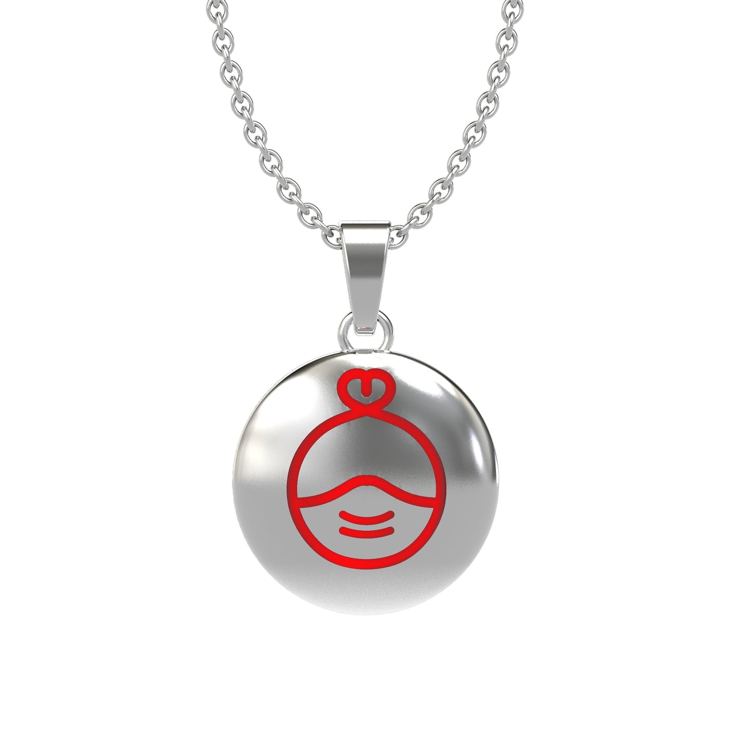 Sterling Silver Enamel Mask Tribute Pendant