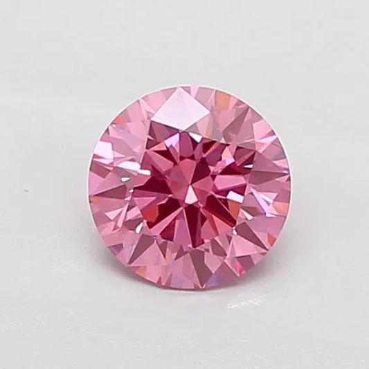 1.04ct Round Lab Grown Diamond (Colour Fancy Vivid Pink, Clarity VS2, Cut ID, IGI Certified)