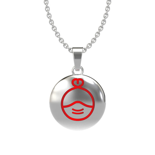Sterling Silver Enamel Mask Tribute  Pendant