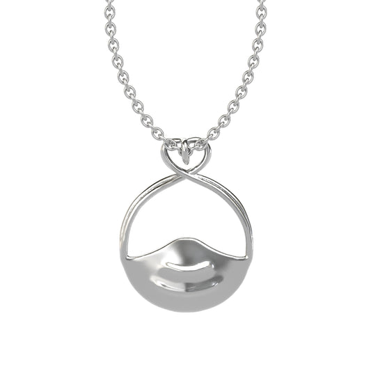 Sterling  Silver Mask  and Heart Tribute Pendant